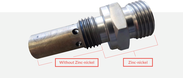 Partial Treatment with zinc-nickel